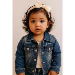 DKNY Little Girls Denim Jean Jacket Size 2T Preppy Baby Classic Wash